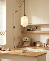 Eloise Glass Curated Mouth-Blown Frosted Glass P – illuminated warm ambiance setting