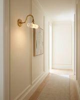Elowen Alabaster Curated Alabaster Wall Sconce – handcrafted surface texture