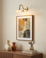 Elowen Alabaster Curated Alabaster Wall Sconce warm illuminated room view