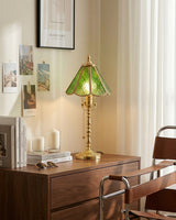 Elowen Glass Curated Mouth-Blown Frosted Glass T – illuminated warm ambiance setting