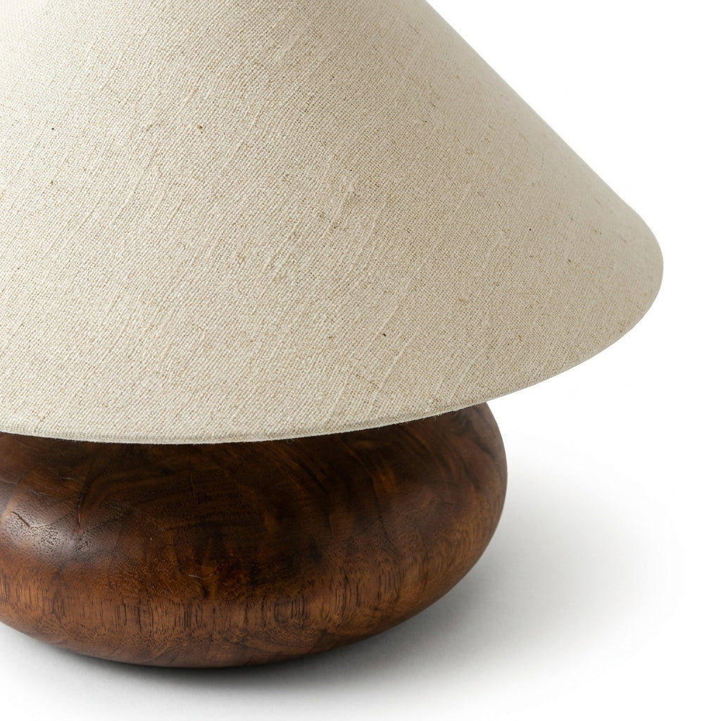 Elowen Curated Solid Hardwood Table Lamp – dimensional scale reference