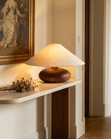 Elowen Curated Solid Hardwood Table Lamp – macro detail view