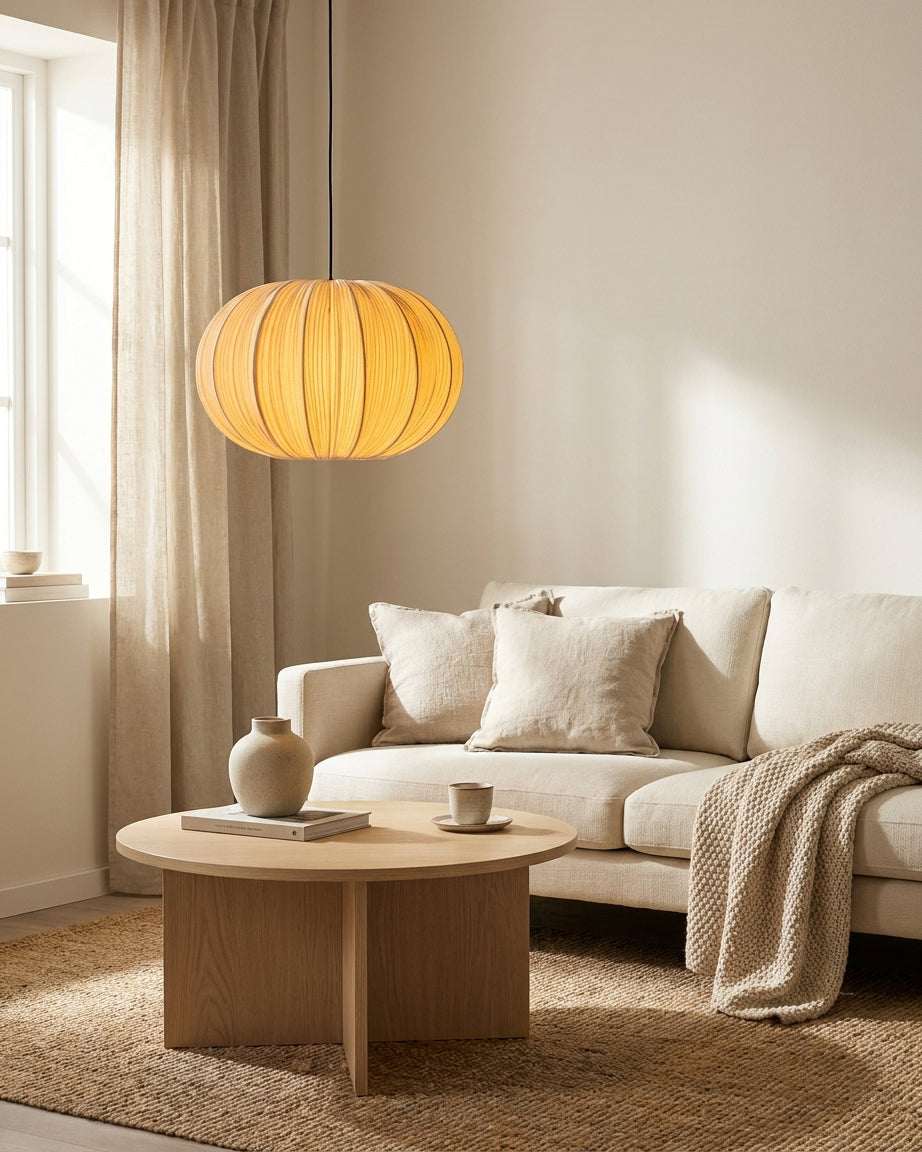 Elunor Curated Finished Iron Pendant Light – dimensional scale reference