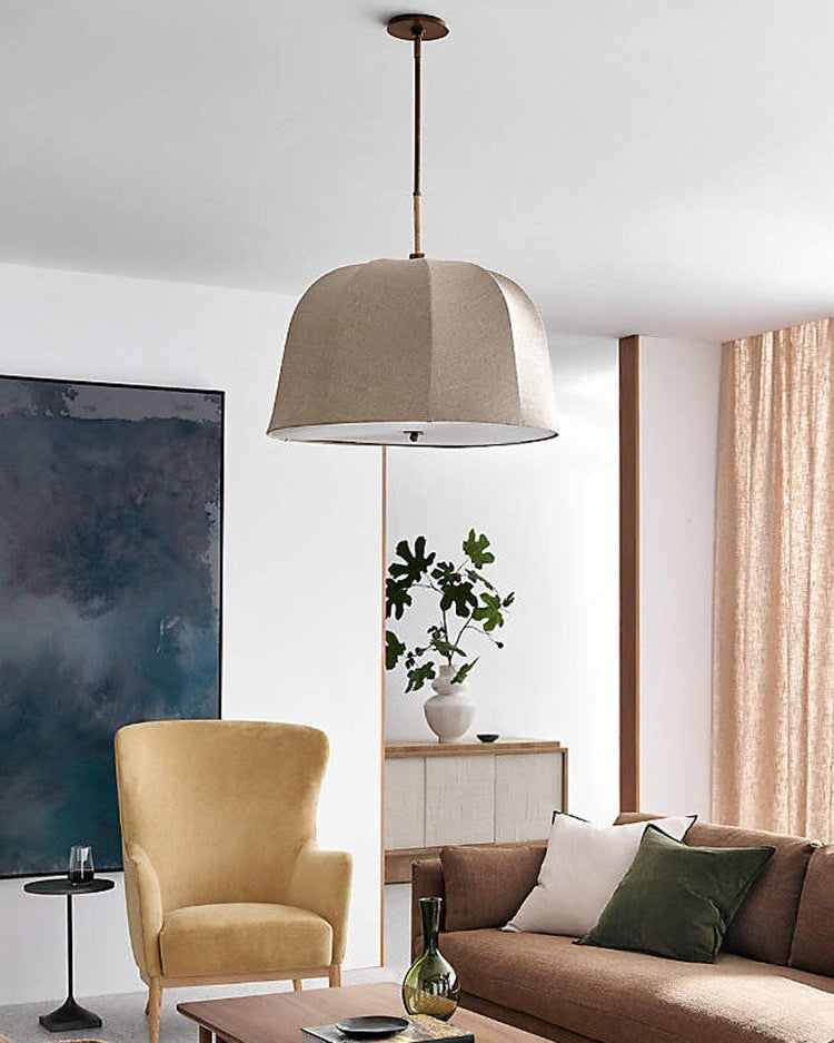 Elvoro Curated Iron & Glass Pendant Light – dimensional scale reference