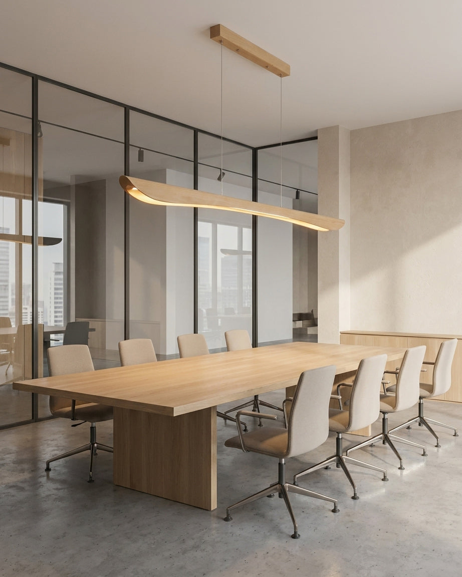 Elyndor Arc Curated Solid Hardwood Chandelier – full fixture elevation view