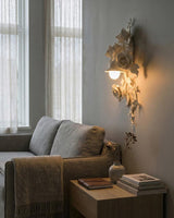 Elysia Bloom Curated Iron & Glass Wall Sconce – handcrafted surface texture
