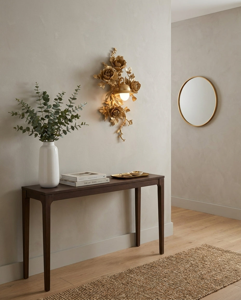 Elysia Bloom Curated Iron & Glass Wall Sconce – architectural ceiling profile