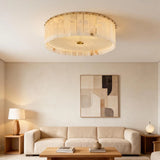 Ceiling Light View 2 | Luxury Marble & Solid Brass Flush Mount Ceiling Light | Minimalist Designer Cloud Ceiling Lamp | JINSHE Elysian | JINSHE