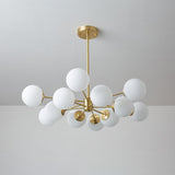 Elysium Curated Mouth-Blown Frosted Glass Chande – unlit natural material contrast