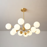 Elysium Curated Mouth-Blown Frosted Glass Chande – illuminated warm ambiance setting