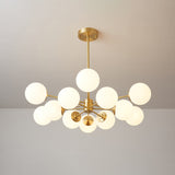 Elysium Curated Mouth-Blown Frosted Glass Chande – spatial dining room perspective