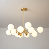 Elysium Curated Mouth-Blown Frosted Glass Chande – side angled contour profile