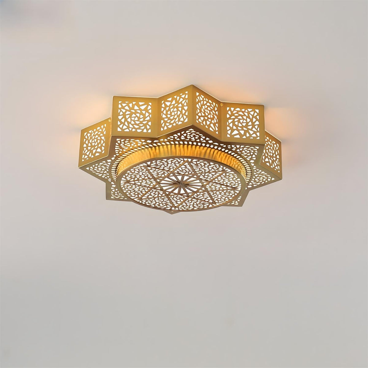 Modern Elzara Flush Mount – Handcrafted Material Texture and Detail View