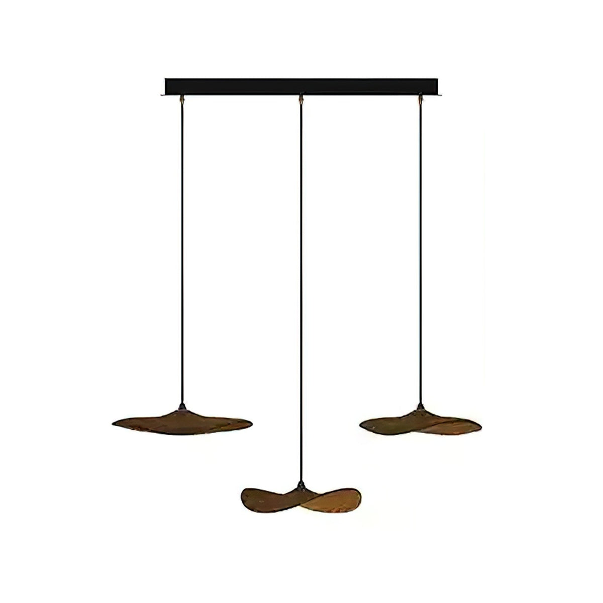 Empty Leaf Curated Solid Hardwood Chandelier – handcrafted surface texture #1