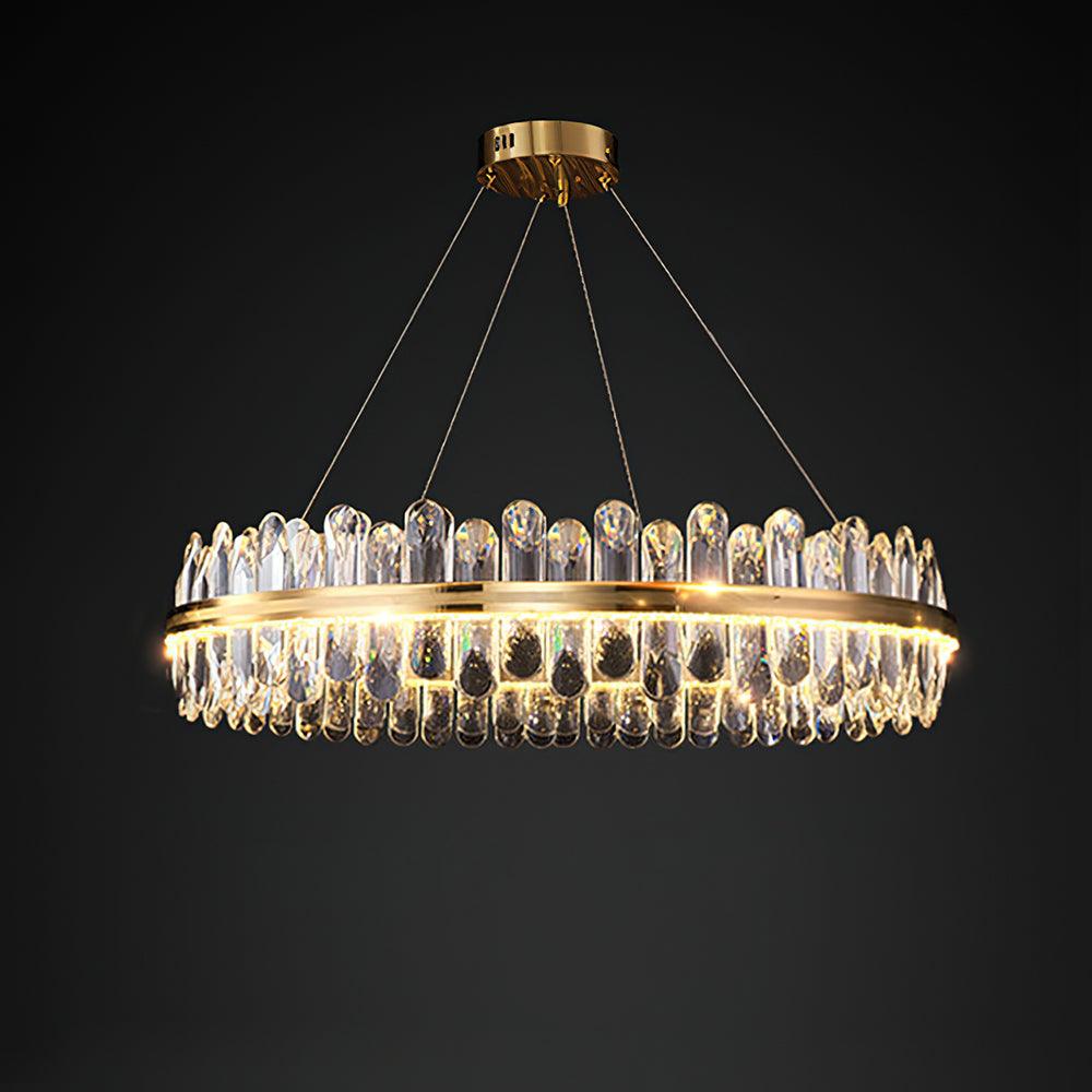 Enos Crystal Curated K9 Bohemian Crystal Chandel – Round style ∅ 39.4 x H 7.9  Dia 100cm x  finish configuration