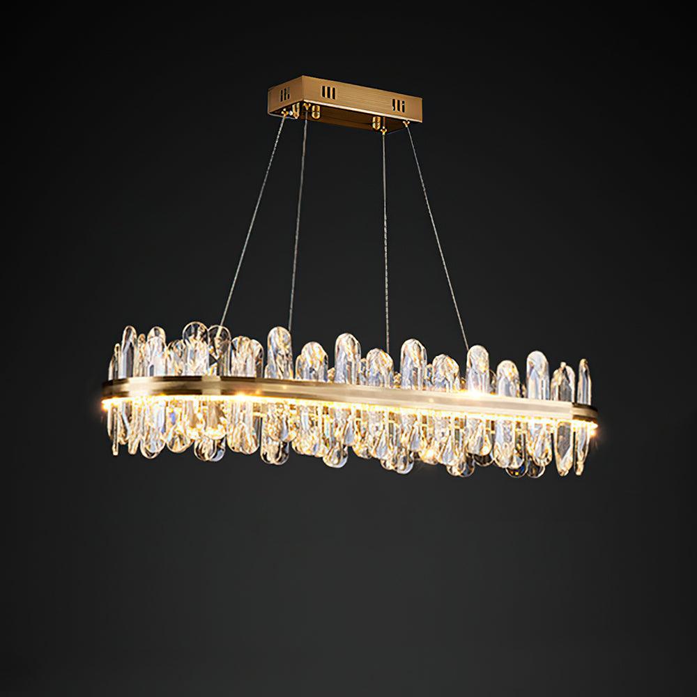 Enos Crystal Curated K9 Bohemian Crystal Chandel – Long style L 31.5 x W 13.8 x H 7.9  L 80 finish configuration