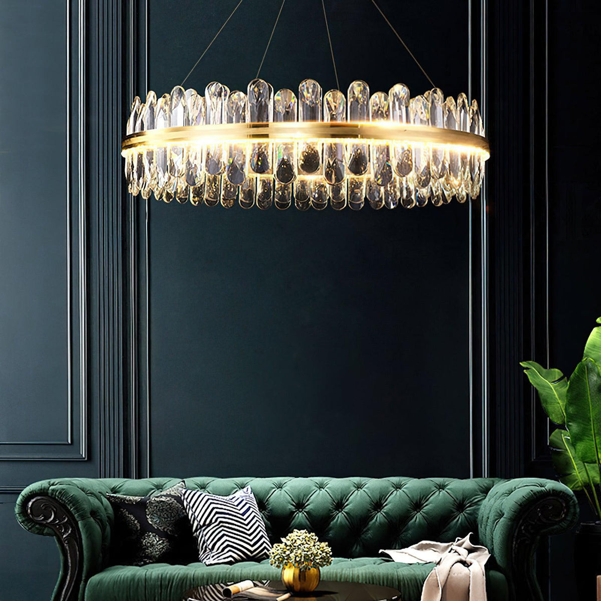 Enos Crystal Curated K9 Bohemian Crystal Chandel – handcrafted surface texture
