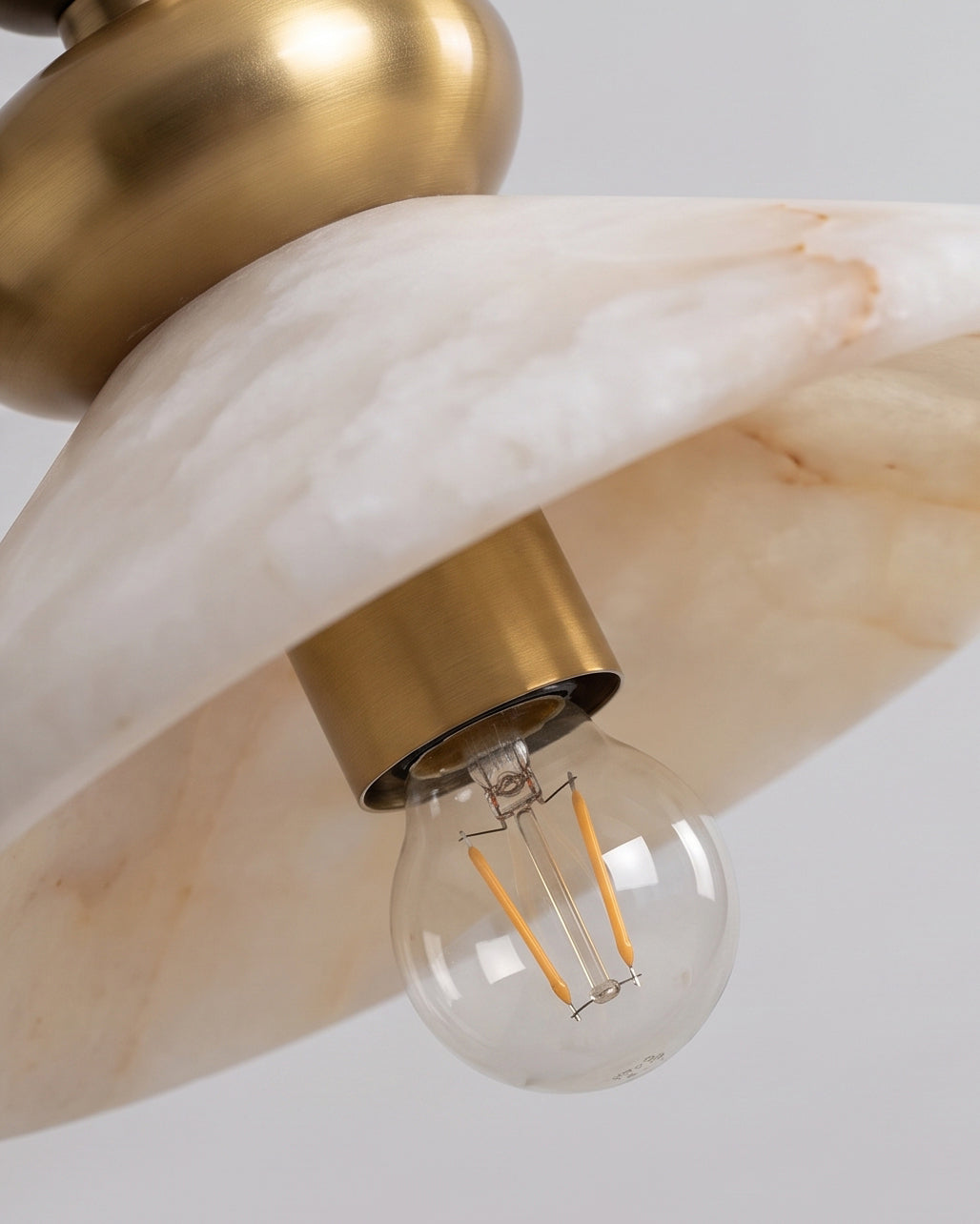 Equinox Alabaster Curated Alabaster Pendant Ligh – unlit natural material contrast