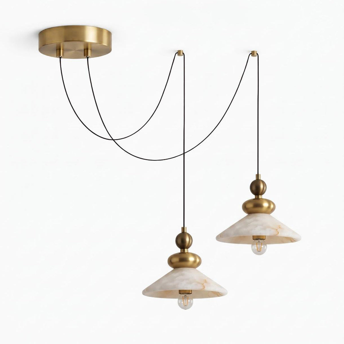 Equinox Alabaster Curated Alabaster Pendant Ligh – side angled contour profile