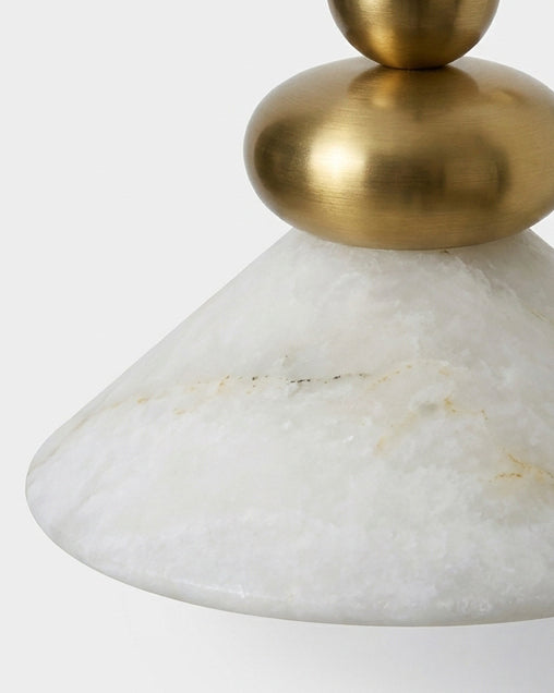 Equinox Alabaster Curated Alabaster Wall Sconce – side angled contour profile