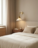 Equinox Alabaster Curated Alabaster Wall Sconce installed in residential dining space