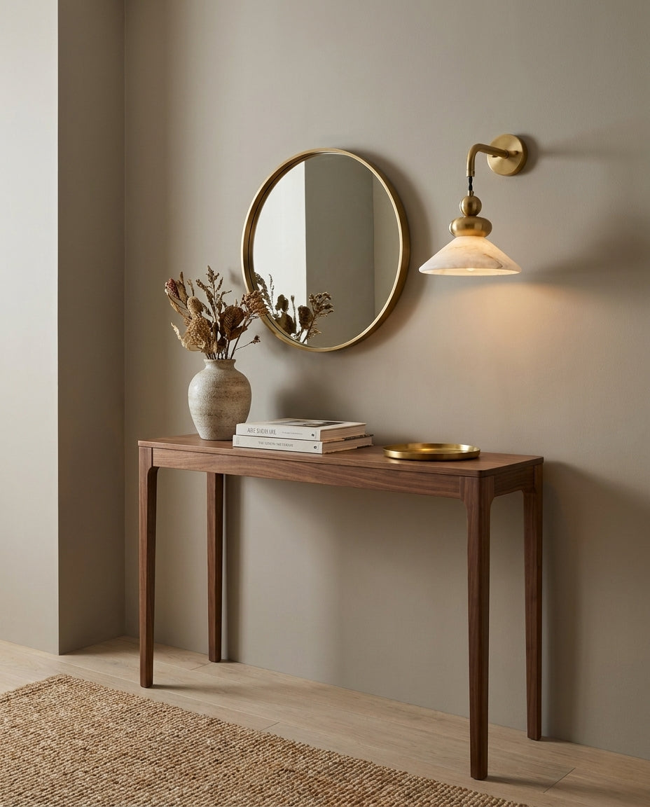 Equinox Alabaster Curated Alabaster Wall Sconce – illuminated warm ambiance setting