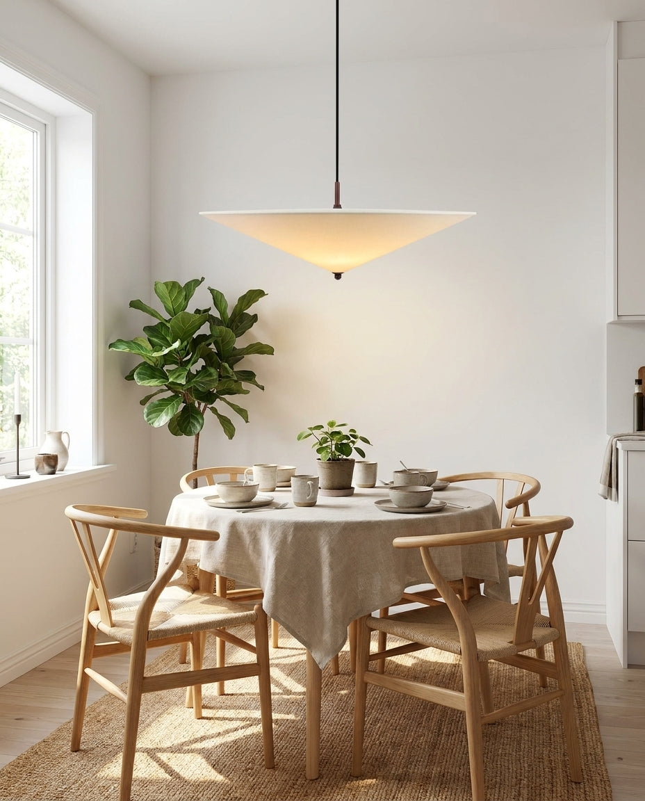 Eryvon Curated Iron & Glass Pendant Light – dimensional scale reference