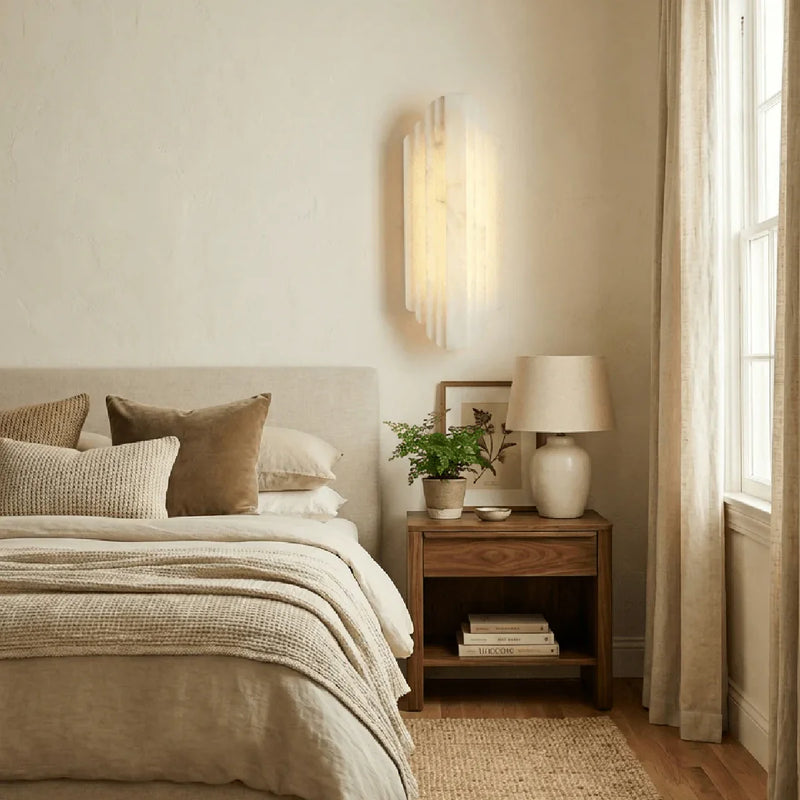 Spanish Alabaster Wall Lamp View 4 | Estelle Alabaster Wall Lamp | JINSHE | JINSHE