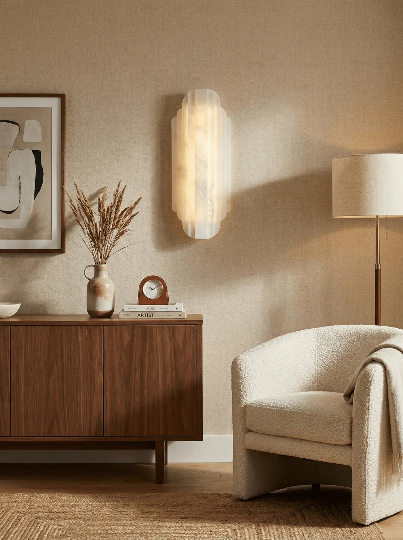 Spanish Alabaster Wall Lamp View 5 | Estelle Alabaster Wall Lamp | JINSHE | JINSHE
