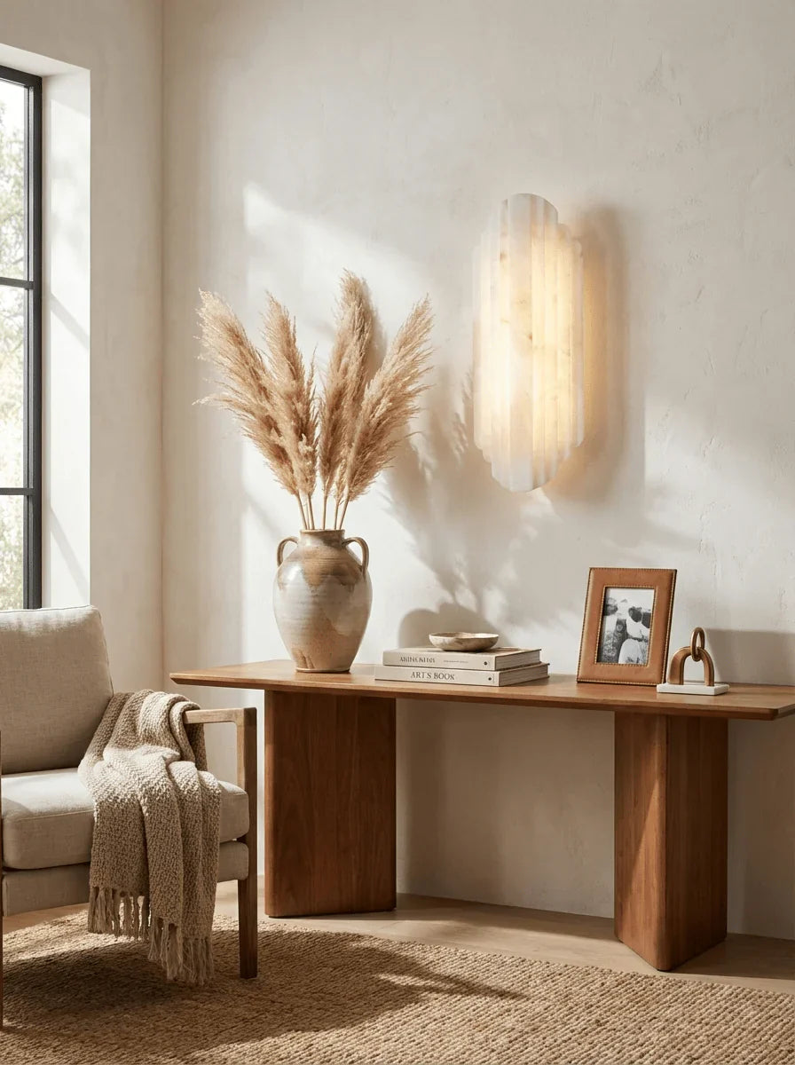 Spanish Alabaster Wall Lamp View 6 | Estelle Alabaster Wall Lamp | JINSHE | JINSHE
