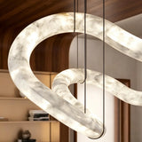 JINSHE Ethereal Wave Alabaster Chandelier | Grand Luxury Statement Light for Villa Living Room Chandelier - product image