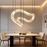 JINSHE Ethereal Wave Alabaster Chandelier | Grand Luxury Statement Light for Villa Living Room Chandelier - product image
