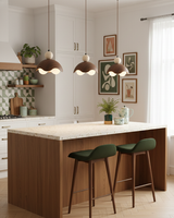 Eunoia Curve Curated Yellow Travertine Pendant L – dimensional scale reference