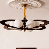 Evadra Celeste Curated Mouth-Blown Frosted Glass – full fixture elevation view