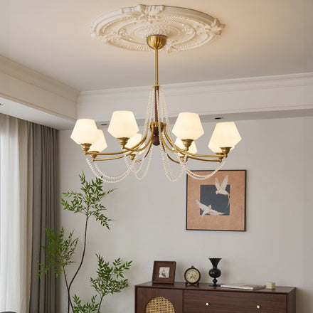 Evora Curated Mouth-Blown Frosted Glass Chandeli