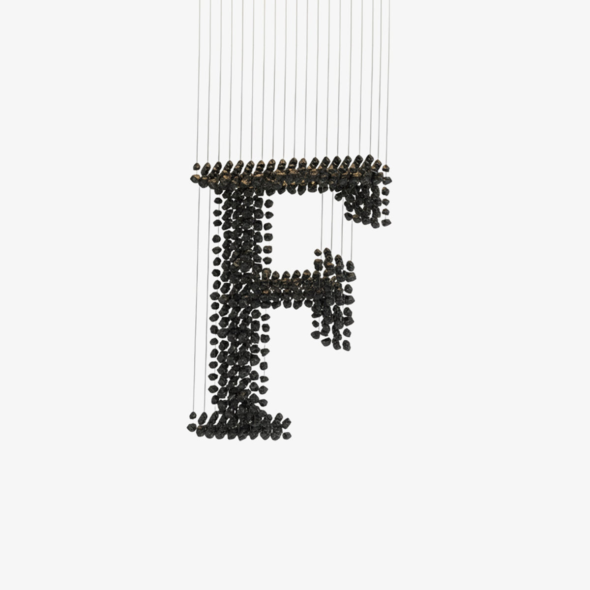Charcoal Sculptural Chandelier (Model F) - Angle 1