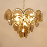 Petala Amber Art Glass Chandelier – handcrafted surface texture
