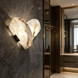 JINSHE Fan Shaped Alabaster Wall Sconce Wall Lamp - detail view