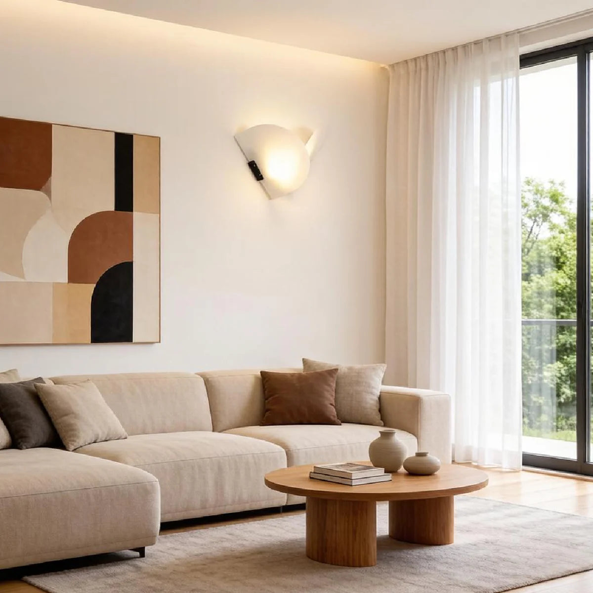 JINSHE Fan Shaped Alabaster Wall Sconce Wall Lamp - product image