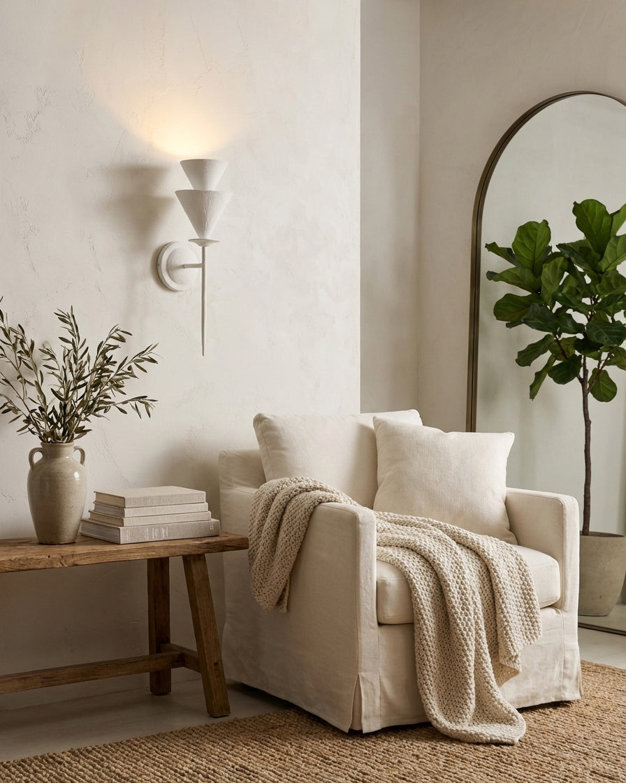 Fanoria Curated Iron & Glass Wall Sconce