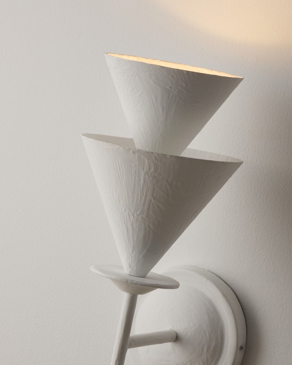 Fanoria Curated Iron & Glass Wall Sconce – unlit natural material contrast