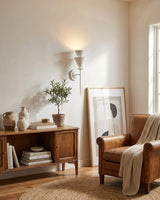 Fanoria Curated Iron & Glass Wall Sconce – architectural ceiling profile