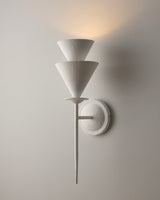Fanoria Curated Iron & Glass Wall Sconce – spatial dining room perspective