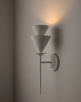 Fanoria Curated Iron & Glass Wall Sconce – full fixture elevation view