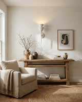 Iron & Glass craftsmanship detail on Fanoria Curated Iron & Glass Wall Sconce