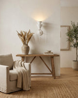 Fanoria Curated Iron & Glass Wall Sconce – macro detail view