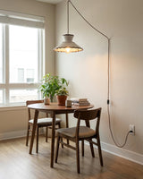 Festonia Curated Hand-Thrown Ceramic Pendant Lig warm illuminated room view