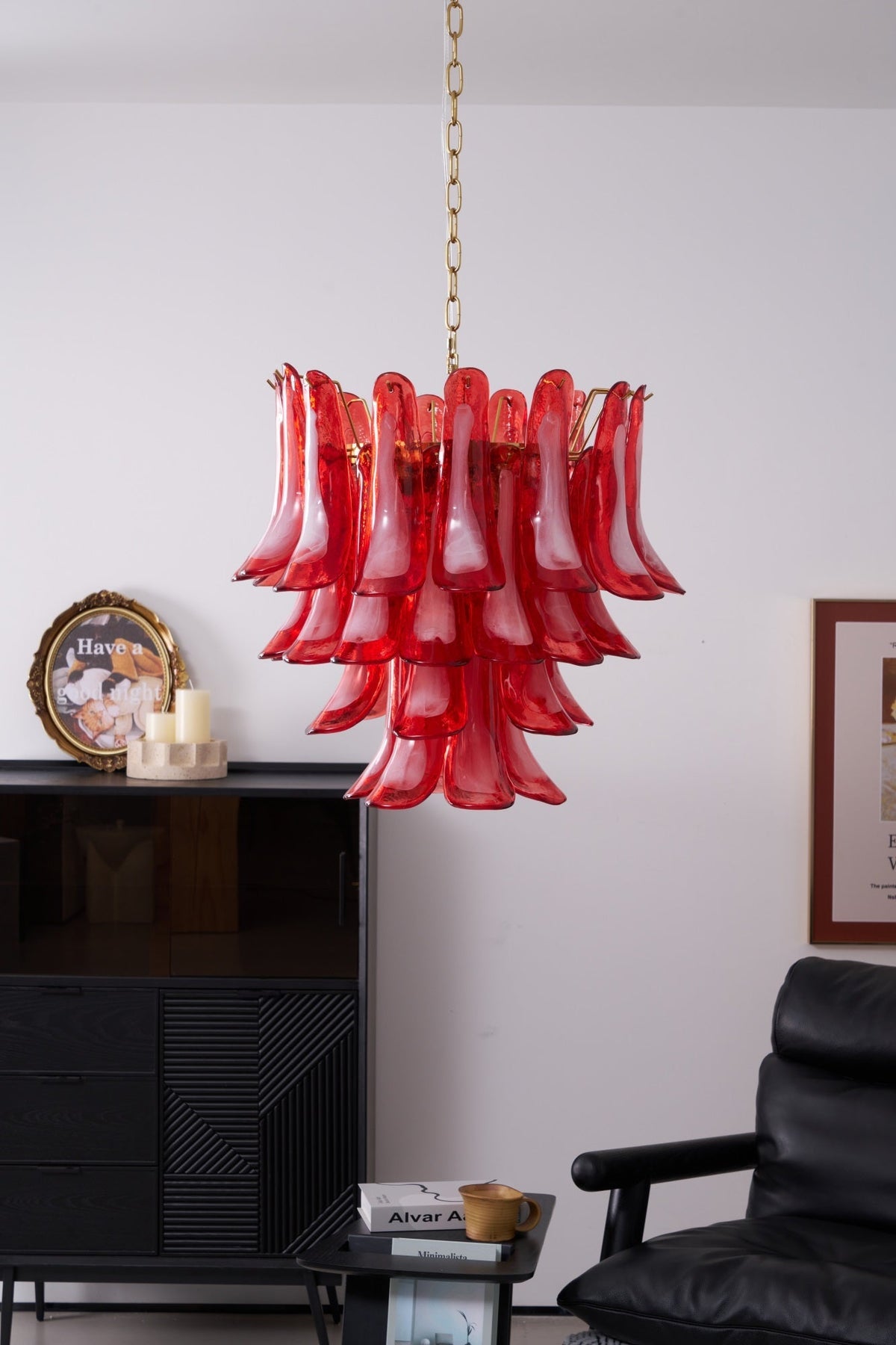 Fiametta Glass Curated Mouth-Blown Frosted Glass – full fixture elevation view