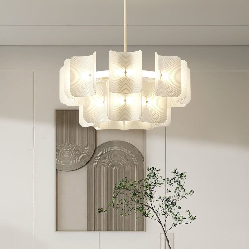 Fingerprint Curated Optical Acrylic Chandelier