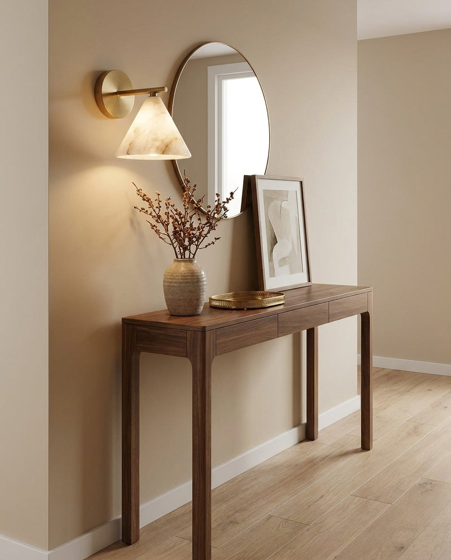 Finley Alabaster Curated Alabaster Wall Sconce – structural canopy joint detail